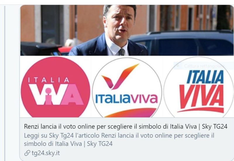 RENZI SVELA IL MISTERO DEL LOGO DI ITALIA VIVA. SI SCEGLIERA’ ONLINE